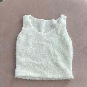 Soft White Fuzzy Tank Top